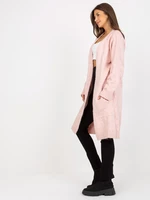 Light pink loose cardigan with pockets from RUE PARIS