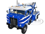 1953 Kenworth Bullnose Heavy-Duty Holmes Wrecker Tow Truck Rich Blue and White 1/34 Diecast Model by First Gear