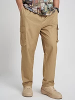 Mens Solid Color Multi Pocket Drawstring Ankle Length Pants