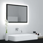 LED Bathroom Mirror Black 23.6"x3.3"x14.6" Chipboard