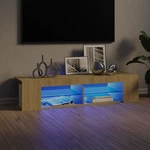 TV Cabinet with LED Lights Sonoma Oak 53.1"x15.4"x11.8"