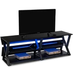 Snailhome Upgrade New Modern RGB LED Gaming TV Cabinet TV Stand ome Office Living Room Furniture Entertainment Center Bl