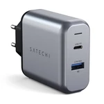 Nabíjačka do siete Satechi Dual-Port 1x USB, 1x USB-C PD 30W (ST-MCCAM-EU) sivá sieťová nabíjačka • USB-C (18 W) • USB 3.0 (12 W) • žiaruvzdorný mater