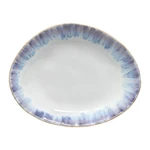 Bielo-modrý kameninový oválny tanier Costa Nova Brisa, ⌀ 20 cm