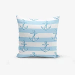 Obliečka na vankúš s prímesou bavlny Minimalist Cushion Covers Blue White See Concept, 45 × 45 cm