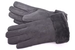 Zateplené dámské/dívčí rukavice ozdobené kožešinou Arteddy - šedá