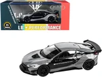 BMW i8 Liberty Walk Gray and Black "LB Performance" Series 1/64 Diecast Model Car by Paragon Models