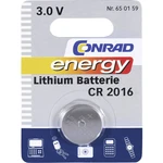 Conrad energy CR2016 gombíková batéria  CR 2016 lítiová 70 mAh 3 V 1 ks