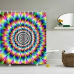 Dazzling Design Colorful Pattern Bathroom Waterproof Polyester Fabric Shower Curtain