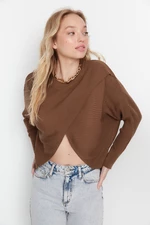 Trendyol Mink Crop Knitwear Sweater
