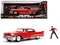 1958 Cadillac Series 62 Red with Freddy Krueger Diecast Figurine "A Nightmare on Elm Street" Movie 1/24 Diecast Model Car by Jada 1958 Cadillac Series 62 Red with Freddy Krueger Diecast Figurine "A Nightmare on Elm Street" Movie 1/24 Diecast Model Car by Jada
