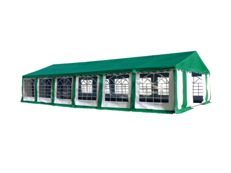 Hawaj Párty stan Premium 6 x 12 m zeleno-bílý se zelenou střechou