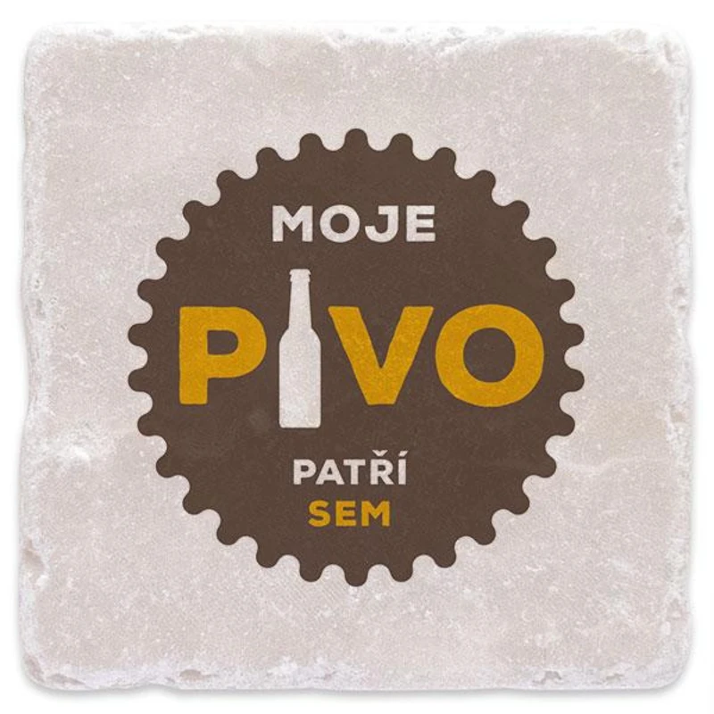 Mramorový tácek - Moje pivo patří sem Mramorový tácek - Moje pivo patří sem
