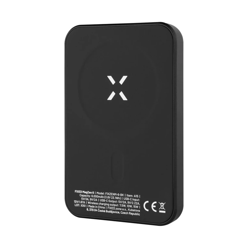 Powerbanka FIXED MagZen s bezdrátovým nabíjením a podporou Magsafe, 6 000 mAh, černá Powerbanka FIXED MagZen s bezdrátovým nabíjením a podporou Magsafe, 6 000 mAh, černá