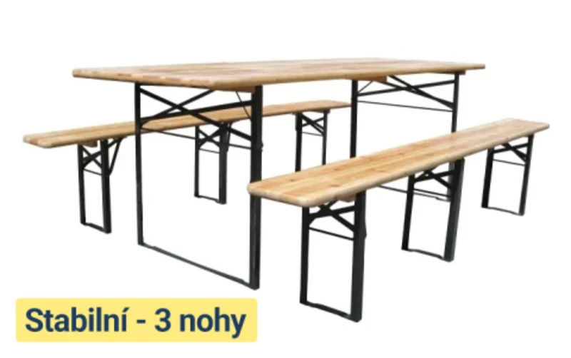 Hawaj Pivní set 220 x 70 x 25 cm 3 nohy na lavici Hawaj Pivní set 220 x 70 x 25 cm 3 nohy na lavici