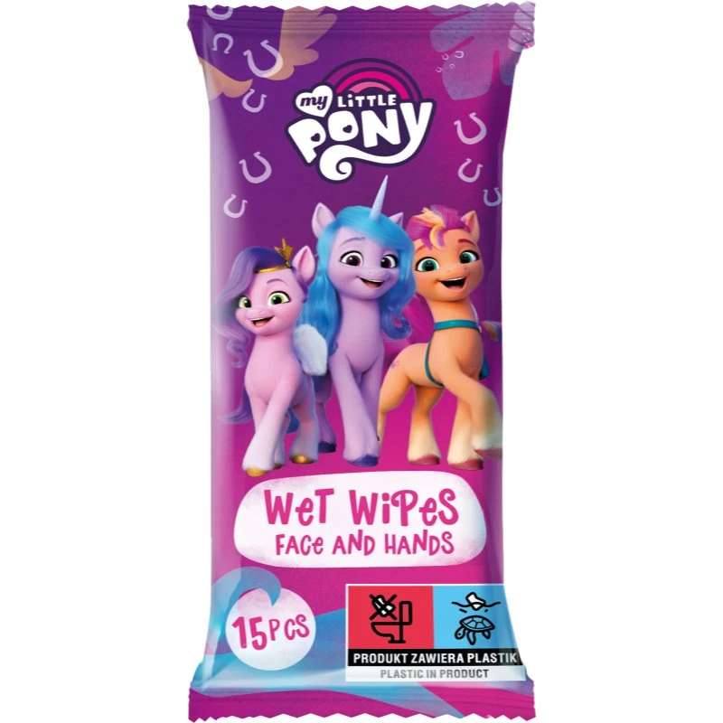 My Little Pony Wet Wipes vlhčené čisticí ubrousky pro děti 15 ks My Little Pony Wet Wipes vlhčené čisticí ubrousky pro děti 15 ks