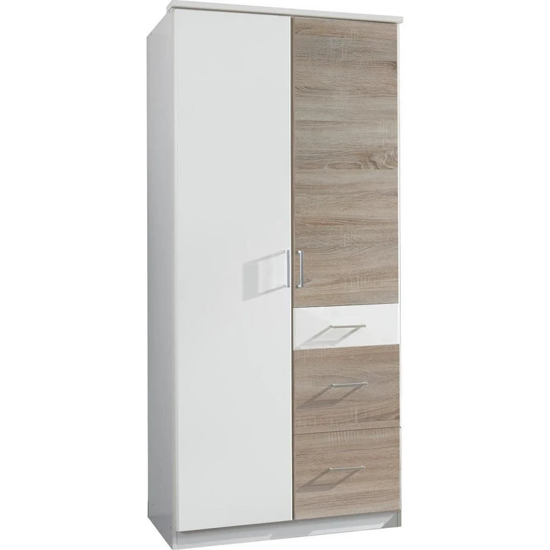 Carryhome ŠATNÍ SKŘÍŇ S OTOČNÝMI DVEŘMI, bílá, barvy dubu, 90/199/58 cm Carryhome ŠATNÍ SKŘÍŇ S OTOČNÝMI DVEŘMI, bílá, barvy dubu, 90/199/58 cm