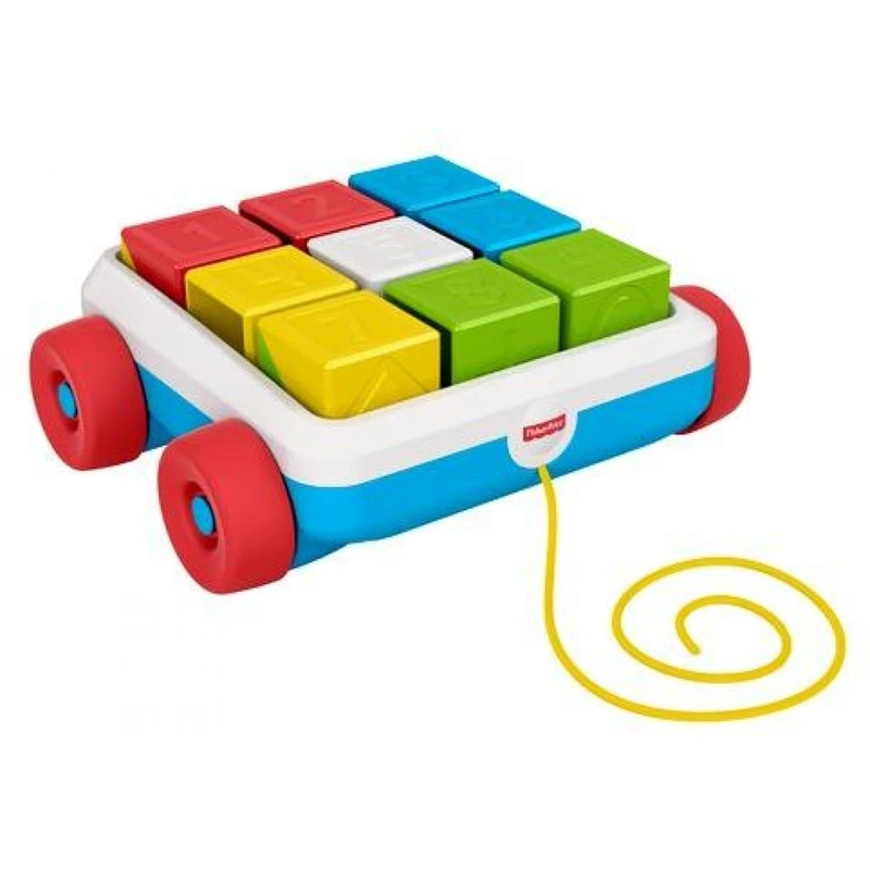 Fisher Price vozík s provázkem a s kostkami Fisher Price vozík s provázkem a s kostkami