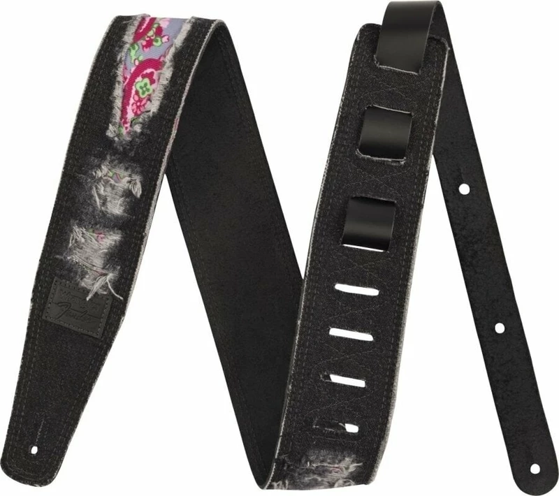 Fender Wrangler Ripped Paisley Denim Strap Black