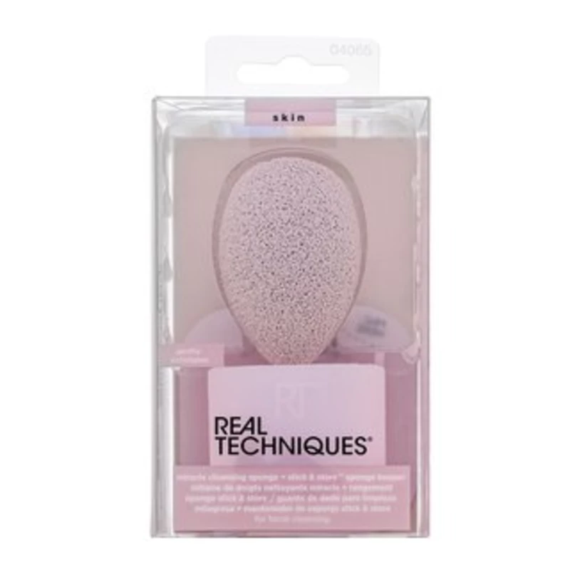 Real Techniques Cleansing Sponge & Sponge Keeper čisticí houbička pro všechny typy pleti