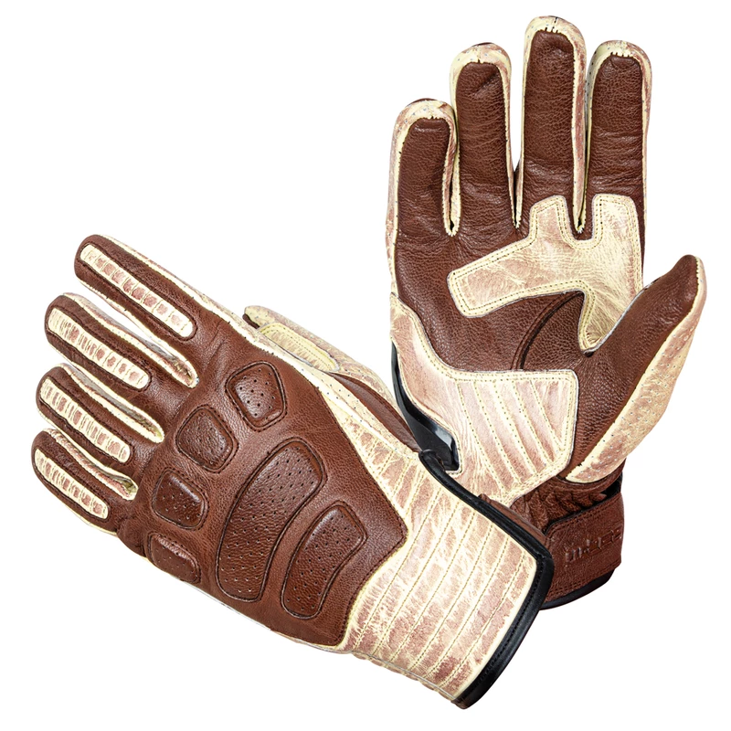 Kožené moto rukavice W-TEC Retro Gloves  3XL  hnědo-béžová