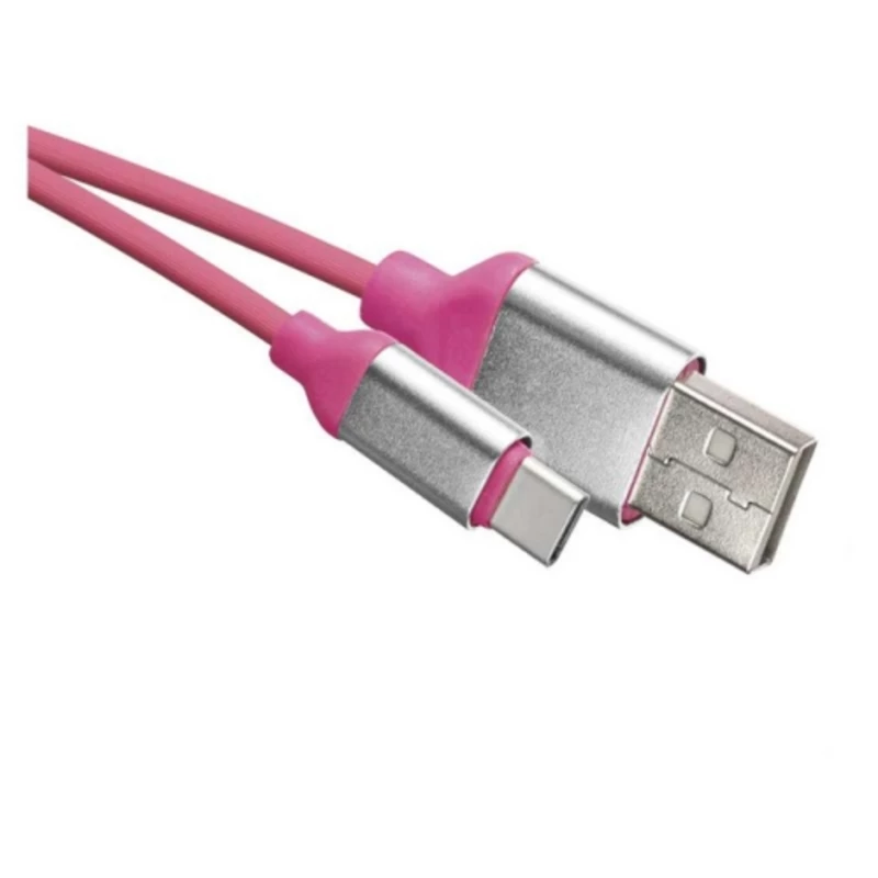 Kabel USB-C EMOS SM7025P 2.0 A/M - C/M 1m růžový