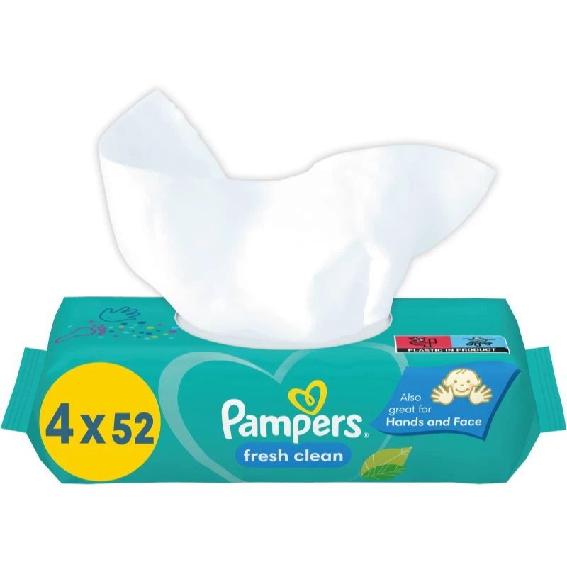Pampers Fresh Clean vlhčené čisticí ubrousky pro děti pro citlivou pokožku 4x52 ks Pampers Fresh Clean vlhčené čisticí ubrousky pro děti pro citlivou pokožku 4x52 ks