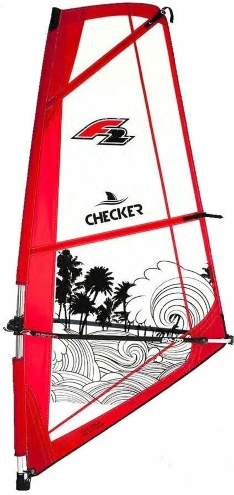 F2 Plachta pro paddleboard Checker 2,0 m² Red