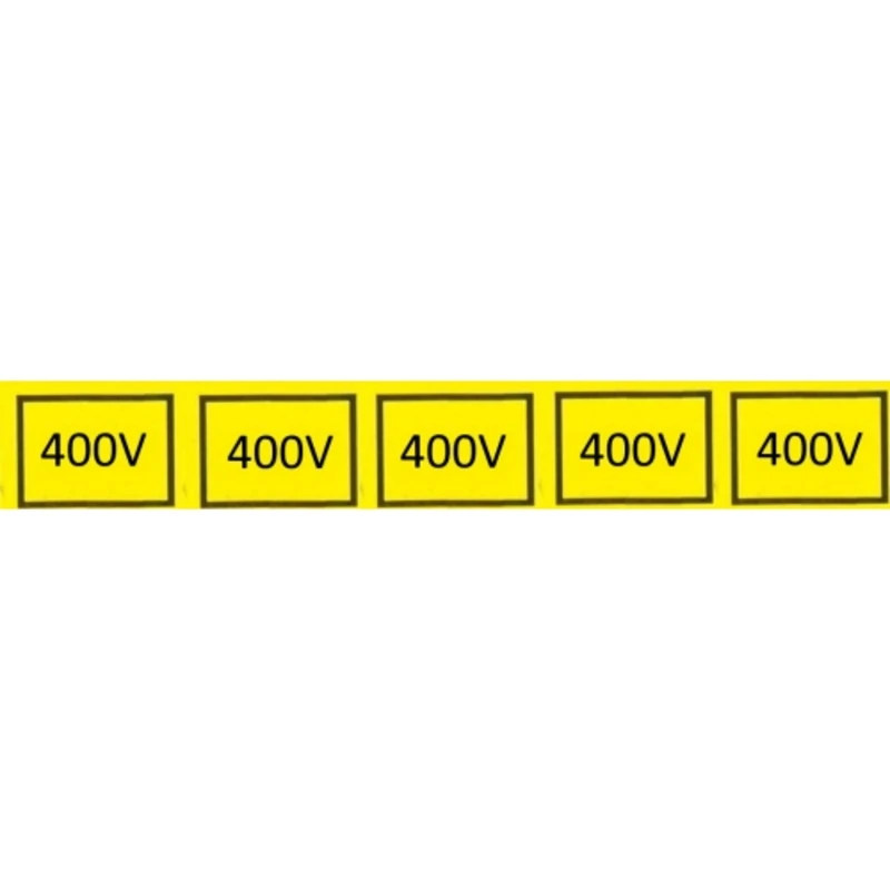 Samolepka, 400V v obdélníku (5x) (žlutá) 25x15mm