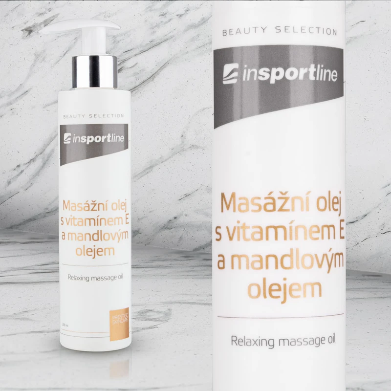 Masážní olej inSPORTline s vitamínem E a mandlovým olejem 200 ml Masážní olej inSPORTline s vitamínem E a mandlovým olejem 200 ml