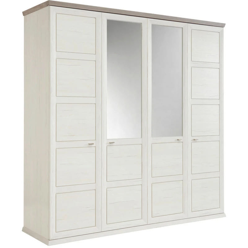 Hom`in ŠATNÍ SKŘÍŇ SE ZRCADLEM, šedá, bílá, 205/209/60 cm Hom`in ŠATNÍ SKŘÍŇ SE ZRCADLEM, šedá, bílá, 205/209/60 cm
