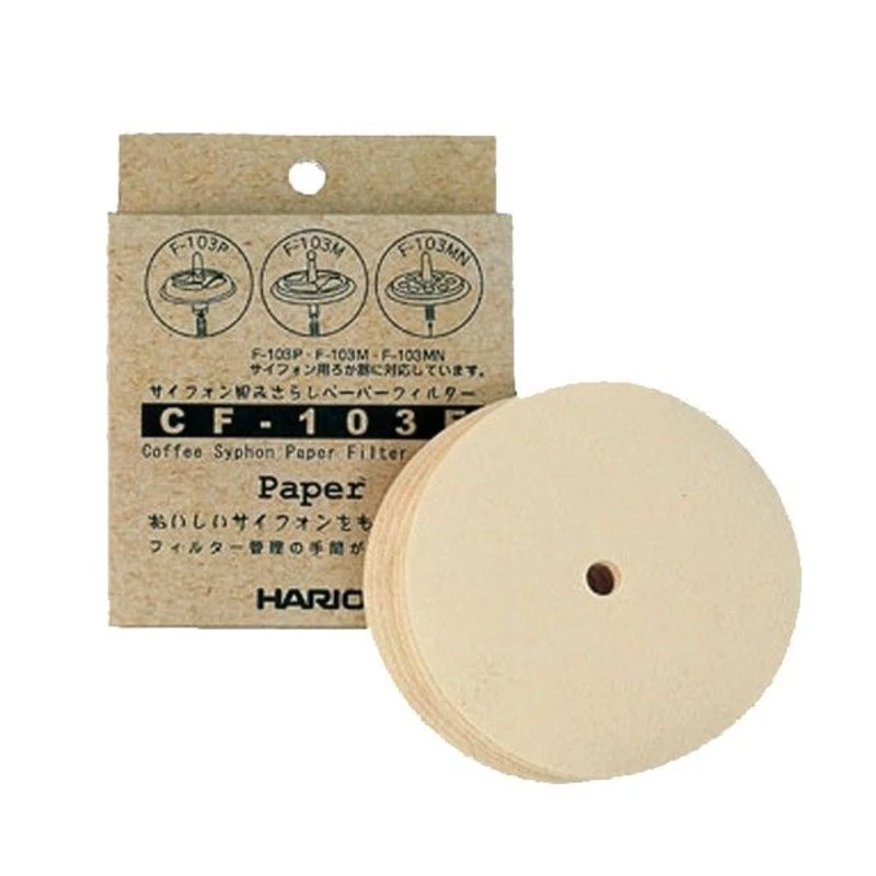 Vacuum pot Hario papírové filtry 100ks (CF-103E),Papírové filtry pro vacuum pot Hario (CF-103E)