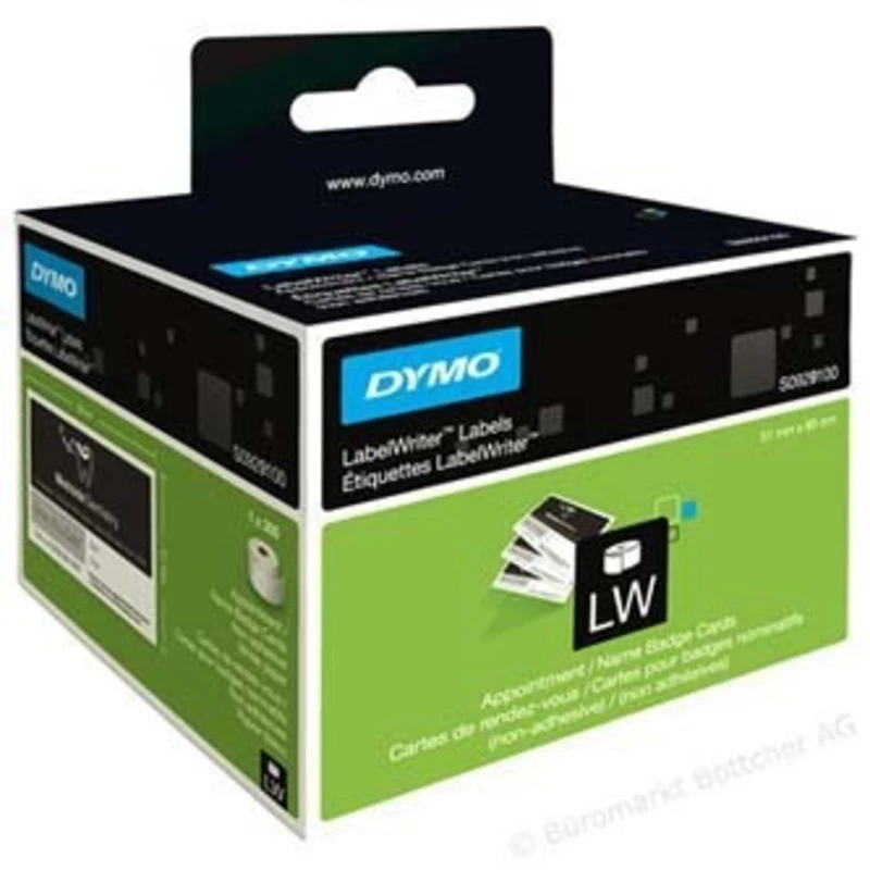 Dymo S0929100, 51mm x 89mm, 300 ks, bílé papírové štítky pro vizitky bez lepidla Dymo S0929100, 51mm x 89mm, 300 ks, bílé papírové štítky pro vizitky bez lepidla