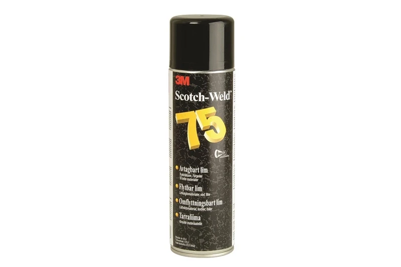 3M 75 Scotch-Weld™, přemístitelné lepidlo ve spreji, 500 ml 3M 75 Scotch-Weld™, přemístitelné lepidlo ve spreji, 500 ml