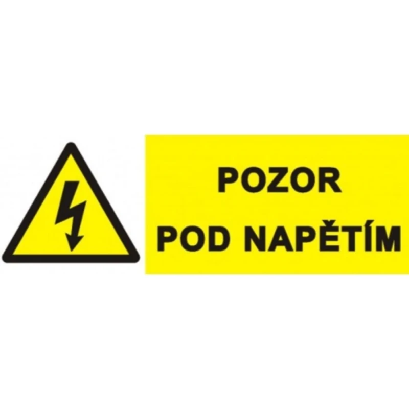 Samolepka pozor pod napětím blesk v trojúhelníku (žlutá) 90x32mm Samolepka pozor pod napětím blesk v trojúhelníku (žlutá) 90x32mm