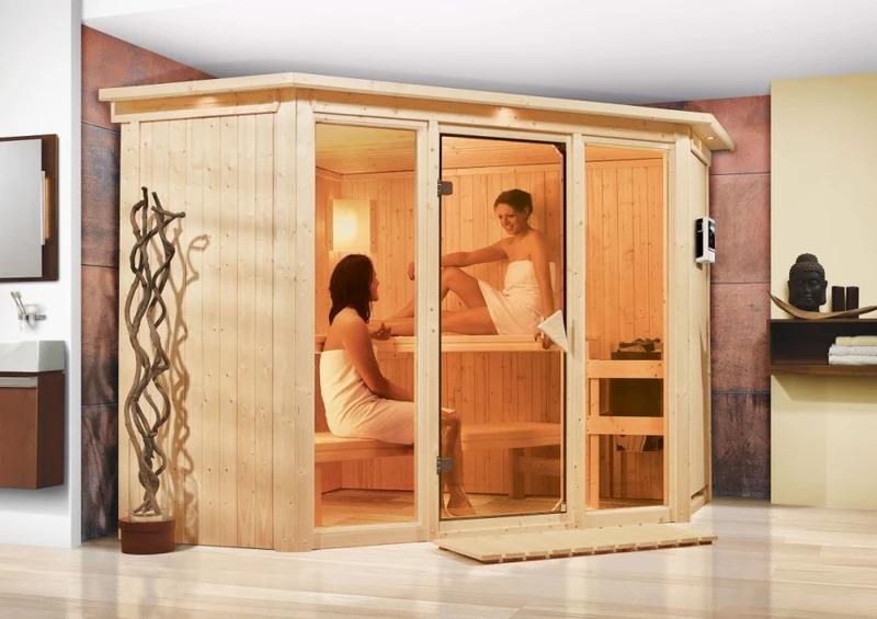 Interiérová finská sauna 245 x 245 cm Dekorhome,Interiérová finská sauna 245 x 245 cm Dekorhome