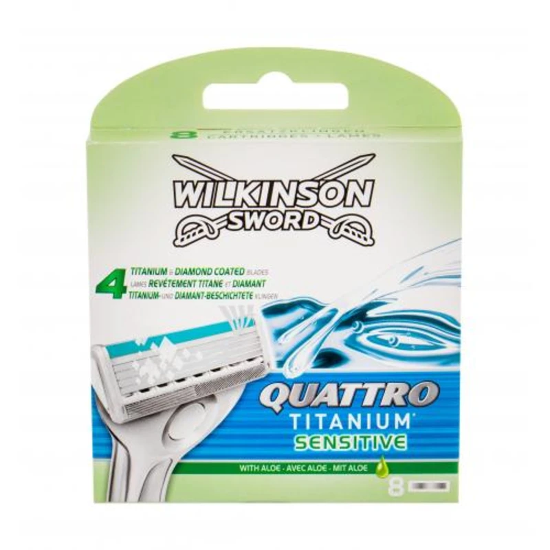 Wilkinson Sword Quattro Titanium Sensitive 8 ks náhradní břit pro muže Wilkinson Sword Quattro Titanium Sensitive 8 ks náhradní břit pro muže