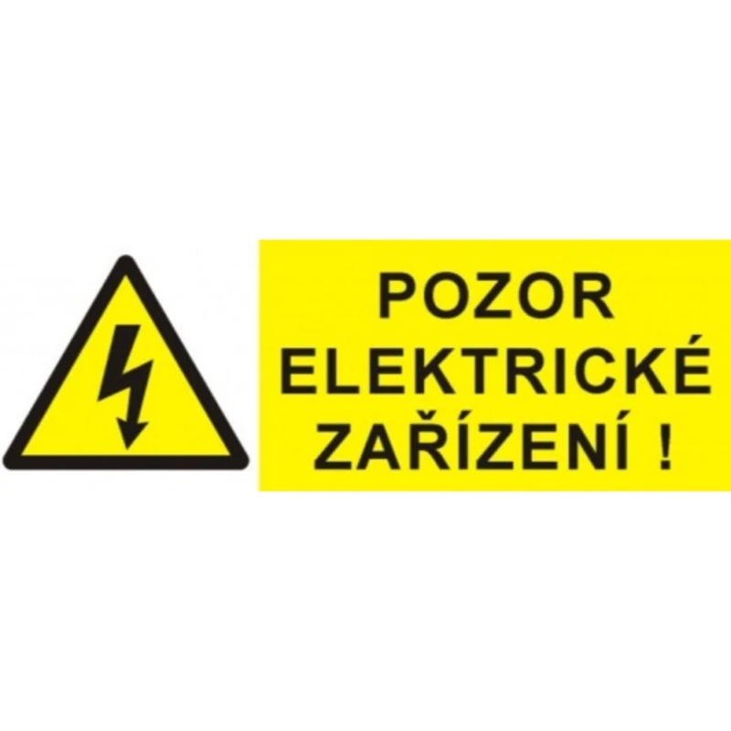 Samolepka pozor elektrické zařízení blesk v trojúhelníku (žlutá) 90x32mm Samolepka pozor elektrické zařízení blesk v trojúhelníku (žlutá) 90x32mm