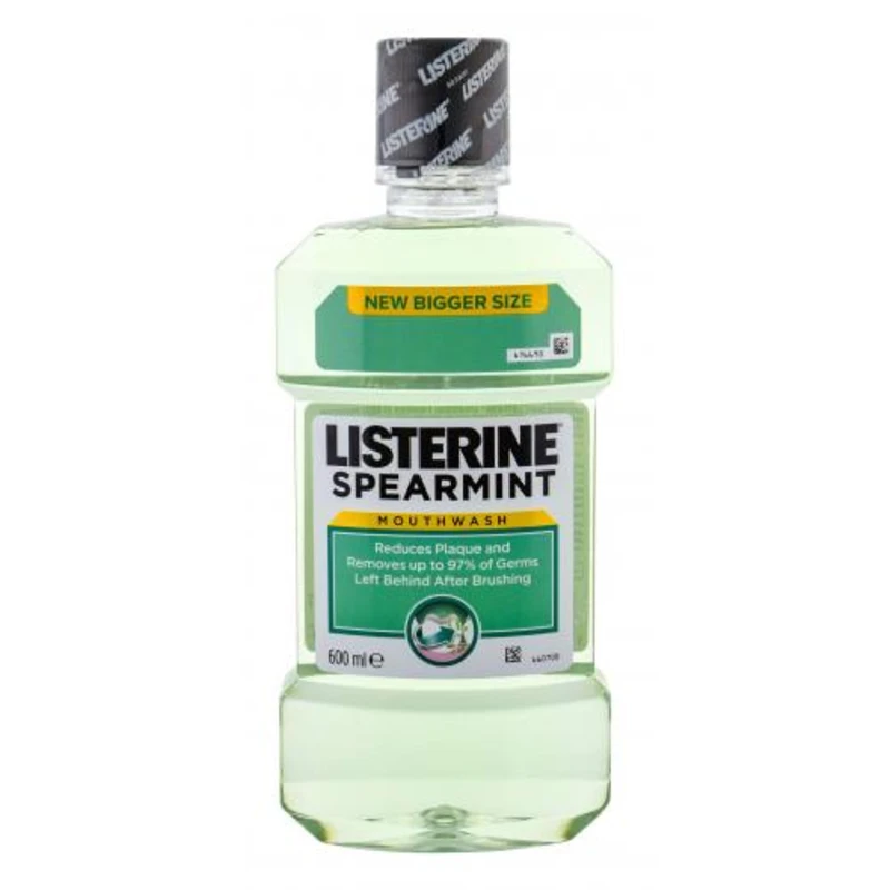 Listerine Mouthwash Spearmint 600 ml ústní voda unisex Listerine Mouthwash Spearmint 600 ml ústní voda unisex