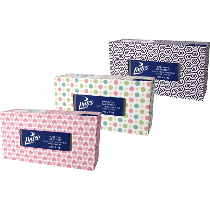 Linteo Paper Tissues Two-ply Paper, 200 pcs per box papírové kapesníky 200 ks Linteo Paper Tissues Two-ply Paper, 200 pcs per box papírové kapesníky 200 ks