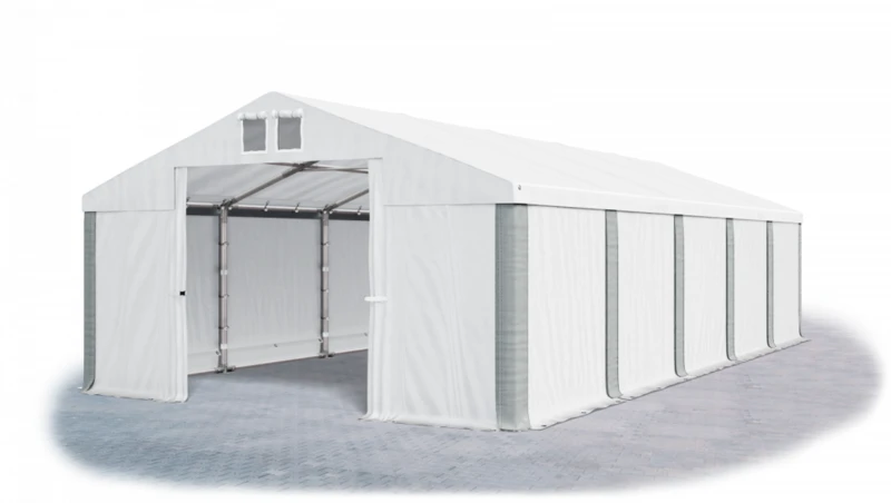 Garážový stan 4x6x2m střecha PVC 560g/m2 boky PVC 500g/m2 konstrukce ZIMA Bílá Bílá Šedé Garážový stan 4x6x2m střecha PVC 560g/m2 boky PVC 500g/m2 konstrukce ZIMA Bílá Bílá Šedé