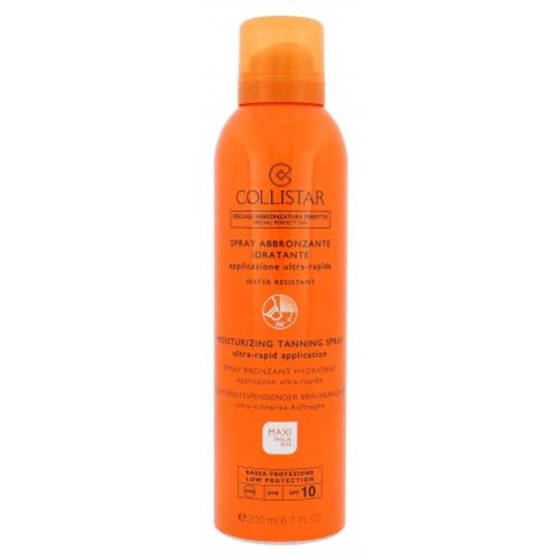 Collistar Special Perfect Tan Moisturizing Tanning Spray SPF10 200 ml opalovací přípravek na tělo pro ženy Collistar Special Perfect Tan Moisturizing Tanning Spray SPF10 200 ml opalovací přípravek na tělo pro ženy