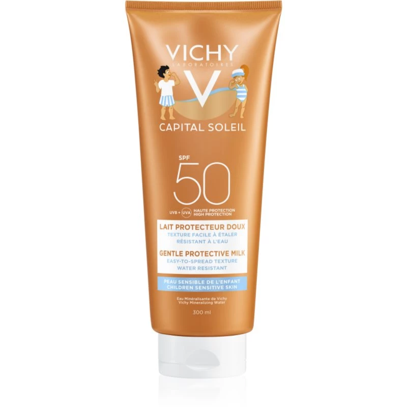 Vichy Capital Soleil Gentle Milk ochranné mléko pro děti na obličej a tělo SPF 50 300 ml
