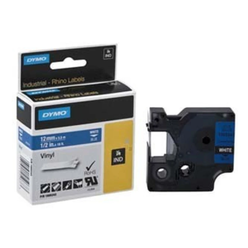 Dymo Rhino 1805243, 12mm x 5,5m, bílý tisk/modrý podklad, originální páska Dymo Rhino 1805243, 12mm x 5,5m, bílý tisk/modrý podklad, originální páska