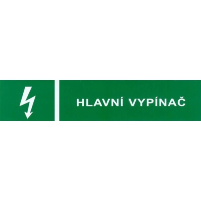 Samolepka hlavní vypínač (zelená) 35x130mm Samolepka hlavní vypínač (zelená) 35x130mm
