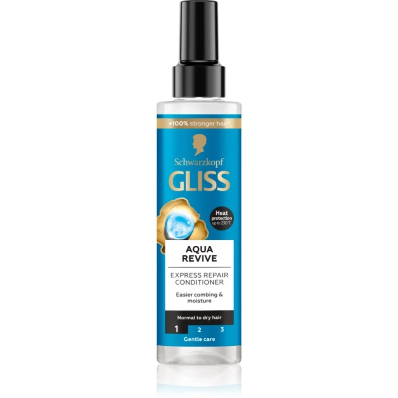 Schwarzkopf Gliss Aqua Revive bezoplachový kondicionér ve spreji pro normální až suché vlasy 200 ml Schwarzkopf Gliss Aqua Revive bezoplachový kondicionér ve spreji pro normální až suché vlasy 200 ml