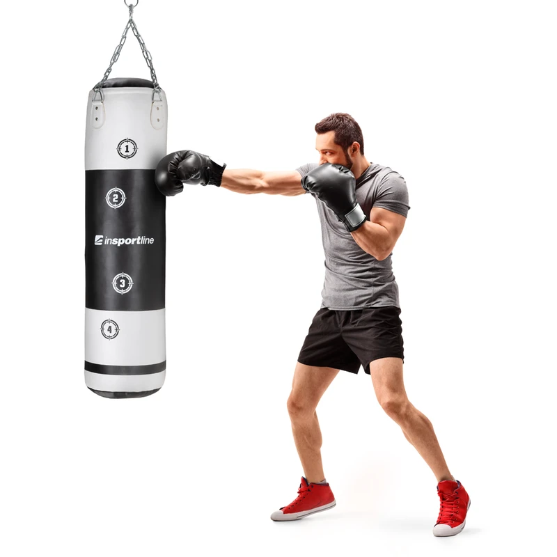 Boxovací pytel inSPORTline Robkin 35x120cm / 33kg černo-bílá Boxovací pytel inSPORTline Robkin 35x120cm / 33kg černo-bílá