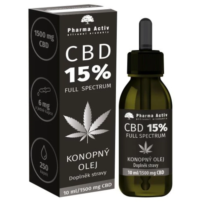 Pharma Activ Konopný olej CBD 15% 1500 mg 10 ml Pharma Activ Konopný olej CBD 15% 1500 mg 10 ml